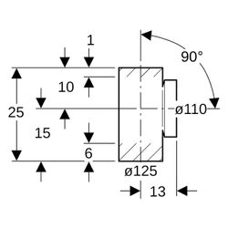 Geberit PE Reinigungsstück 90 Grad mit runder Serviceöffnung Außendurchmesser 125mm... GEBERIT-368451161 4025416033752 (Abb. 1)