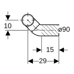 Geberit PE Anschlussbogen 90 Grad für Wand-WC, links gekröpft, mit Erweiterung Außen... GEBERIT-366913161 4025416030270 (Abb. 1)