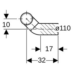 Geberit PE Anschlussbogen 90 Grad für Wand-WC, links gekröpft, mit Erweiterung, D 11... GEBERIT-367913161 4025416033110 (Abb. 1)