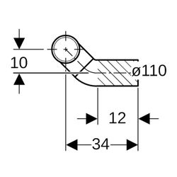 Geberit PE Doppelanschlussbogen 90 Grad gekröpft, für Wand-WC d 110mm, d1 90mm... GEBERIT-367485161 4025416031536 (Abb. 1)