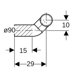 Geberit PE Anschlussbogen 90 Grad für Wand-WC, rechts gekröpft, mit Erweiterung Auße... GEBERIT-366914161 4025416030287 (Abb. 1)