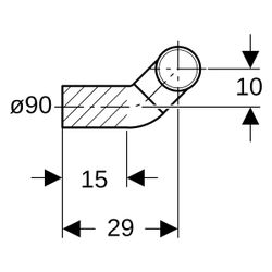 Geberit PE Anschlussbogen 90 Grad für Wand-WC, rechts gekröpft, mit Erweiterung Auße... GEBERIT-366914161 4025416030287 (Abb. 1)