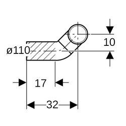 Geberit PE Anschlussbogen 90 Grad für Wand-WC, rechts gekröpft, mit Erweiterung, d 1... GEBERIT-367902161 4025416033059 (Abb. 1)