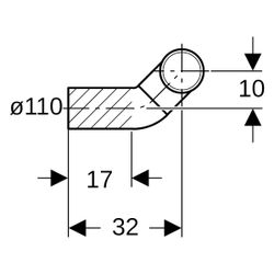 Geberit PE Anschlussbogen 90 Grad für Wand-WC, rechts gekröpft, mit Erweiterung, D 1... GEBERIT-367902161 4025416033059 (Abb. 1)