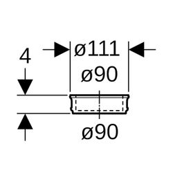 Geberit PE Anschlusssteckmuffe mit Lippendichtung, für Wand-WC Außendurchmesser 90mm... GEBERIT-366941161 4025416030317 (Abb. 1)