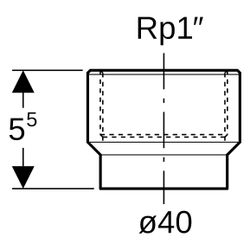 Geberit PE Übergang mit Innengewinde, DN 40, 40mm, Rp 1", PE-HD, Schwarz... GEBERIT-360721161 4025416021803 (Abb. 1)