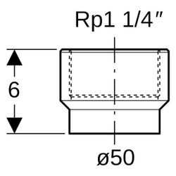 Geberit PE Übergang, DN 50, Rp 1 1/4", PE-HD, Schwarz, 361722161... GEBERIT-361722161 4025416022831 (Abb. 1)