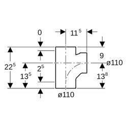 Geberit Bogenabzweig PE, 88,5 Grad, DN 100, 110mm, PE-HD, Schwarz, 367163161... GEBERIT-367163161 4025416030935 (Abb. 1)