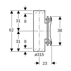 Geberit PE Reinigungsstück 90 Grad mit ovaler Serviceöffnung Außendurchmesser 315mm... GEBERIT-372454161 4025416036739 (Abb. 1)