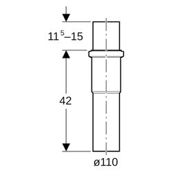 Geberit Langmuffe PE, DN 100, 110mm, 420mm, PE-HD, Schwarz, 367701161... GEBERIT-367701161 4025416032076 (Abb. 1)