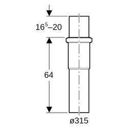 Geberit Langmuffe PE-HD, DN 300, 315mm, 64cm, Schwarz, 372701161... GEBERIT-372701161 4025416036784 (Abb. 1)