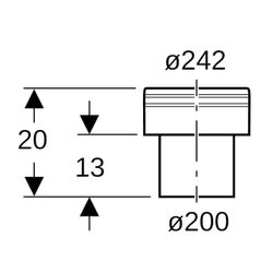 Geberit PE Übergangsstutzen auf Steinzeug Außendurchmesser 200mm, d1 242mm... GEBERIT-370739161 4025416035794 (Abb. 1)
