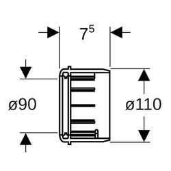 Geberit PE Übergangsmuffe DN 90/100 Außendurchmesser 90/110mm Höhe 75mm mit Lippendi... GEBERIT-367928161 4025416033189 (Abb. 1)