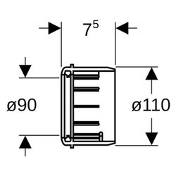 Geberit PE Übergangsmuffe DN 90/100 Außendurchmesser 90/110mm Höhe 75mm mit Lippendi... GEBERIT-367928161 4025416033189 (Abb. 1)