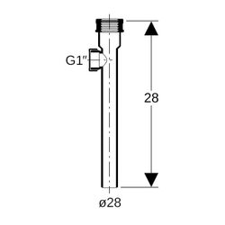 Geberit Überlaufrohr mit Zusatzanschluss, Manschette granitgrau... GEBERIT-150245061 4025416072997 (Abb. 1)