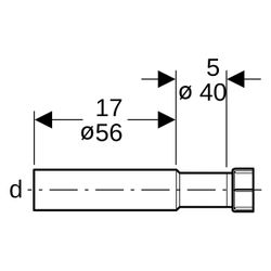 Geberit Anschlussbogen mit Überwurfmutter, PE, DN 40/56, 45 Grad, Schwarz, 150249161... GEBERIT-150249161 4025416073024 (Abb. 1)