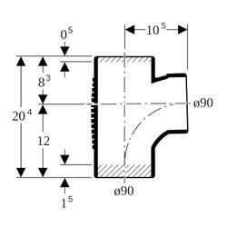 Geberit Silent db20 Bogenabzweig 88,5 Grad d 90mm, d1 90mm... GEBERIT-308089141 4025416503972 (Abb. 1)