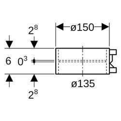 Geberit Elektroschweißmuffe Silent-db20, DN 125, 135mm, PE-HD, Schwarz, 312771161... GEBERIT-312771161 4025416338055 (Abb. 1)
