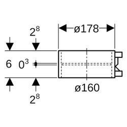 Geberit Elektroschweißmuffe, DN 150, 160mm, PE-HD, Schwarz, 369771161... GEBERIT-369771161 4025416035121 (Abb. 1)