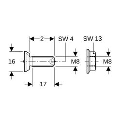 Geberit GIS Drehrastbolzen, 461006001... GEBERIT-461006001 4025416000563 (Abb. 1)
