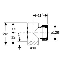 Geberit Silent db20 Reinigungsstück 90 Grad mit runder Serviceöffnung Außendurchmess... GEBERIT-308333141 4025416503989 (Abb. 1)