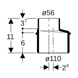 Geberit Silent db20 Reduktion exzentrisch, d 110mm, d1 56mm... GEBERIT-310050141 4025416085027 (Abb. 1)