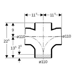 Geberit Silent db20 Bogenabzweig 88,5 Grad zweifach d 110mm, d1 110mm... GEBERIT-310102141 4025416085164 (Abb. 1)