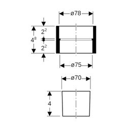 Geberit PE Übergangsmanschette auf Guss, mit Stützring d 75mm, d1 78mm, di 70mm... GEBERIT-359141001 4025416061106 (Abb. 1)