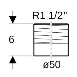 Geberit PE Übergang mit Außengewinde, d 50mm, R 1 1/2"... GEBERIT-361727161 4025416022961 (Abb. 1)