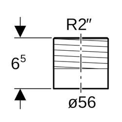 Geberit PE Übergang mit Außengewinde d 56mm, R 2″... GEBERIT-363728161 4025416025184 (Abb. 1)