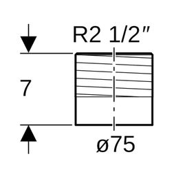 Geberit PE Übergang mit Außengewinde d 75mm, R 2 1/2″... GEBERIT-365729161 4025416027768 (Abb. 1)