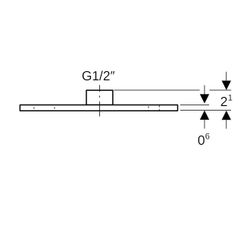 Geberit Grundplatte rechteckig, Zweiloch, mit Gewindemuffe G 1/2"... GEBERIT-362826261 4025416023876 (Abb. 1)