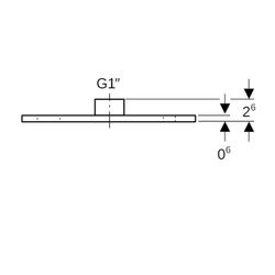 Geberit Grundplatte rechteckig, Zweiloch, mit Gewindemuffe G 1"... GEBERIT-362828261 4025416023890 (Abb. 1)