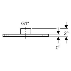 Geberit Grundplatte rechteckig, Zweiloch, G 1", 12x4x2,6cm, Stahl, Verzinkt... GEBERIT-362828261 4025416023890 (Abb. 1)