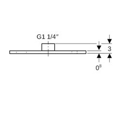 Geberit Grundplatte rechteckig, Zweiloch, mit Gewindemuffe G 1 1/4″... GEBERIT-362868261 4025410646118 (Abb. 1)