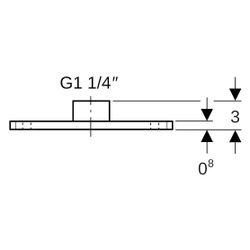 Geberit Grundplatte rechteckig, Zweiloch, mit Gewindemuffe G 1 1/4", 362868261... GEBERIT-362868261 4025410646118 (Abb. 1)