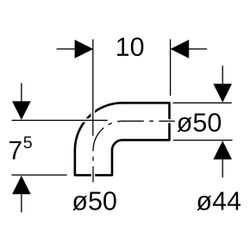 Geberit PE Anschlussbogen 90 Grad für Manschette Außendurchmesser 50mm... GEBERIT-361080161 4025416022428 (Abb. 1)