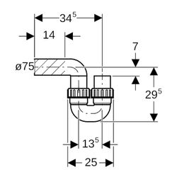 Geberit PE Rohrbogengeruchsverschluss d 75mm... GEBERIT-365730161 4025416027775 (Abb. 1)