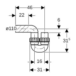 Geberit PE Rohrbogengeruchsverschluss d 110mm... GEBERIT-367730161 4025416032106 (Abb. 1)
