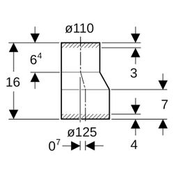 Geberit PE Reduktion exzentrisch, DN 125/100, PE-HD, Schwarz, 368584161... GEBERIT-368584161 4025416033875 (Abb. 1)