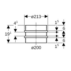 Geberit PE Doppelbundbüchse Außendurchmesser 200mm... GEBERIT-370751161 4025416035855 (Abb. 1)