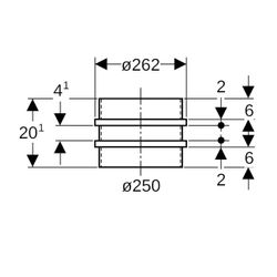 Geberit PE Doppelbundbüchse Außendurchmesser 250mm... GEBERIT-371751161 4025416036371 (Abb. 1)