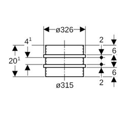 Geberit PE Doppelbundbüchse Außendurchmesser 315mm... GEBERIT-372751161 4025416036975 (Abb. 1)