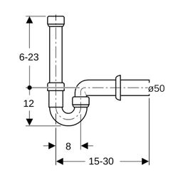 Geberit Rohrbogengeruchsverschluss für Geräte Außendurchmesser 50mm, Alpinweiß... GEBERIT-152702111 4025416000969 (Abb. 1)
