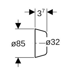 Geberit Wandrosette tief Außendurchmesser 32mm, Hochglanz verchromt... GEBERIT-241507211 4025416674795 (Abb. 1)