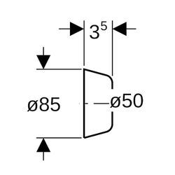 Geberit Wandrosette tief, d 50mm, D 8,5cm, H 3,5cm, Alpinweiß... GEBERIT-854909111 4025416049081 (Abb. 1)