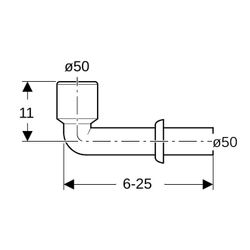 Geberit Anschlussbogen 90 Grad für Urinal, mit Wandrosette Außendurchmesser 50mm, Al... GEBERIT-152231111 4025416018254 (Abb. 1)