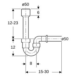Geberit Siphon Rohrbogengeruchsverschluss für Ausgussbecken, Wandrosette, Abgang hor... GEBERIT-152701111 4025416000976 (Abb. 1)