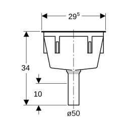 Geberit Trichter rechteckig Außendurchmesser 50mm, Kieselgrau... GEBERIT-352389081 4025416057925 (Abb. 1)