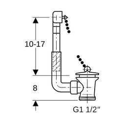 Geberit Spülbeckenanschluss mit Überlauf, Ventilstopfen, Alpinweiß... GEBERIT-152730111 4025416021384 (Abb. 1)